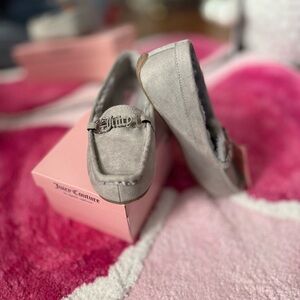 Juicy Couture Silver Loafers with Charm